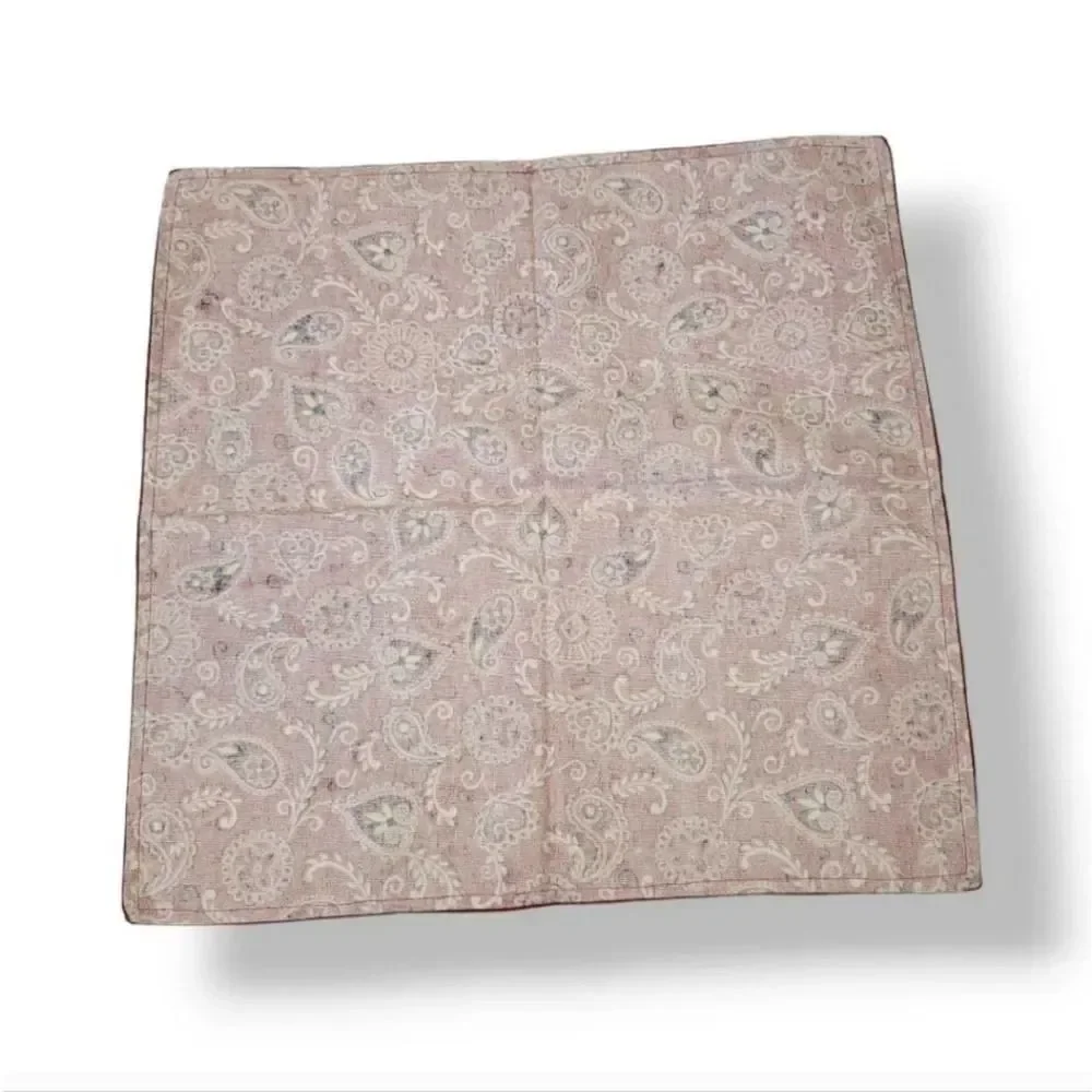 NEW Vintage Handmade 5 PC Red Paisley Handkerchief Cloth Dinner Napkins